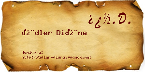 Ádler Diána névjegykártya