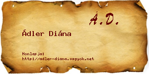Ádler Diána névjegykártya